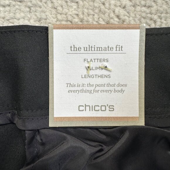 NWT Chico's the Ultimate Fit Slimming Black Wide Leg Front Pleat Pant (L/12) - Picture 2 of 7